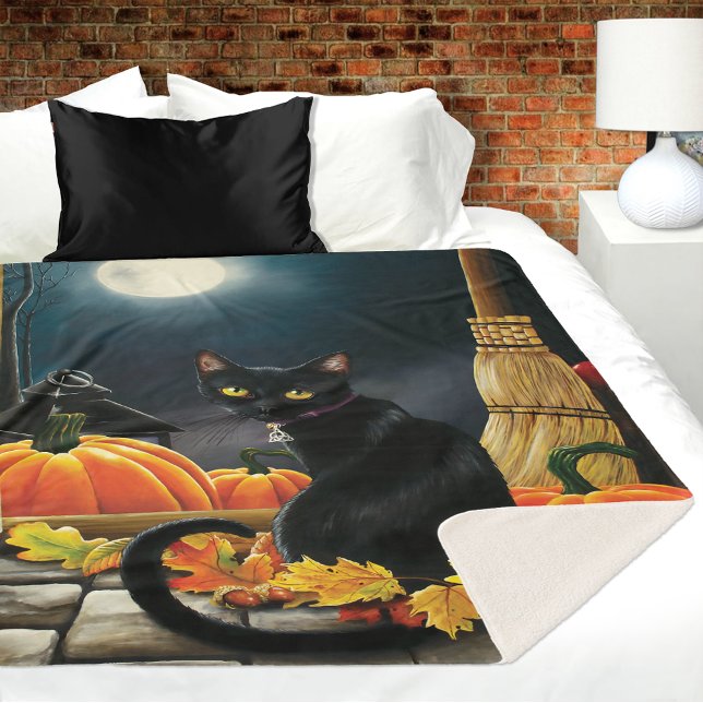 Black Halloween Cat Sherpadecke (Von Creator hochgeladen)