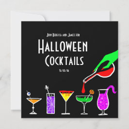 Black Halloween Cocktails Party Einladung