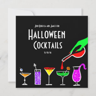 Black Halloween Cocktails Party Einladung