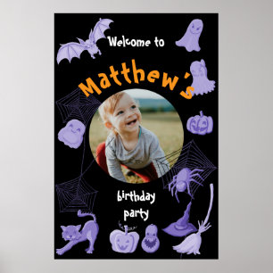Black Halloween fête d'anniversaire affiche de bie