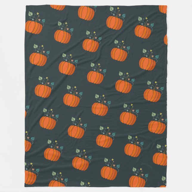 Black Halloween Pumpkin Fleece Blanket (Vorderseite)