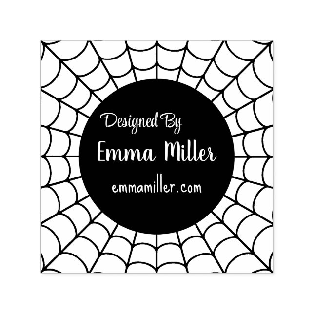 Black Halloween Spider Web von Maker entworfen Permastempel (Design)