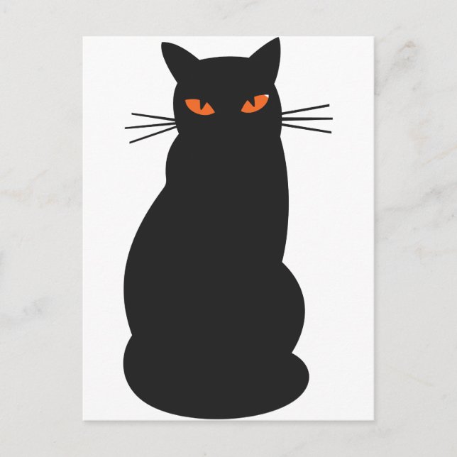 Black Hallowen Cat Postkarte (Vorderseite)