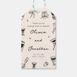 Black Hand Drawn Quirky Wedding Danke, dass Sie fü Geschenkanhänger