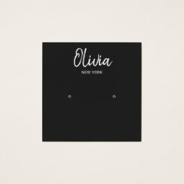 BLACK Handgeschriebene Skriptsteckerkarte Earring