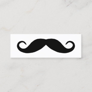 Black Handlebar Mustache Mini Visitenkarte