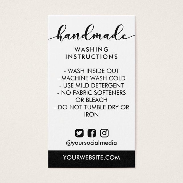 Black Handmade Wash Instructions Social Media (Vorderseite)