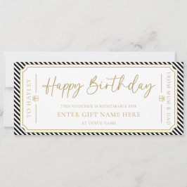 Black Happy Birthday Geschenkgutschein Karte