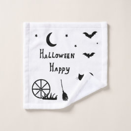 Black Happy Halloween Horror spukhaft Waschlappen