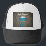 black happy hanukkah truckerkappe<br><div class="desc">"black happy hanukkah ", "hanukkah menorah", "happy hanukkah", channuka, channukah, chanukah,  chanukkah, hannuka, hannukah, Hanukkah</div>