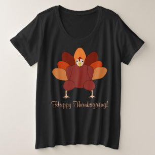 Black Happy Thanksgiving Sweatshirt Türkei Große Größe T-Shirt