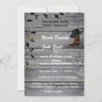 Black Hat und Cowboy Boot Classic Rustikale Hochze