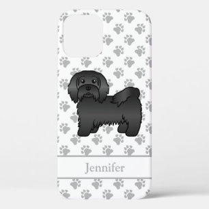 Black Havanese Cartoon Dog Illustration & Name Case-Mate iPhone Hülle