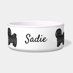 Black Havanese Cartoon Dog Illustration & Name Napf