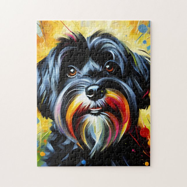Black Havanese Hund Acrylic Print Dog Lover Gesche (Vertikal)