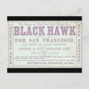 Black Hawk Klipper-Schiff 1900 Postkarte