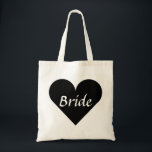 Black Heart Bride Tragetasche<br><div class="desc">Dieser personalisierte Name Monogramm niedliche Vintage Tasche ist die beste Geschenkidee für Braut und Brautmädchen bei Hochzeiten.</div>
