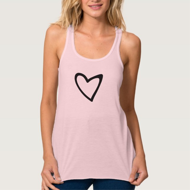 Black Heart Hand Dawn Slanted Tank Top (Vorderseite)