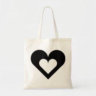 Black Heart on Heart Tragetasche