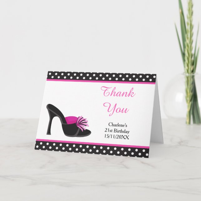 Black Heels Shoes Birthday Party Dankeskarte (Vorderseite)