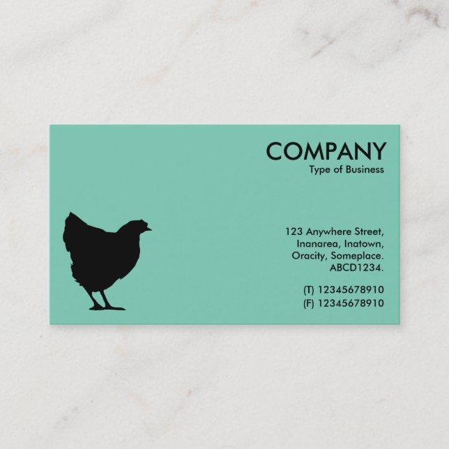 Black Hen Symbol - Light Green 7dcfb6 Visitenkarte (Vorderseite)