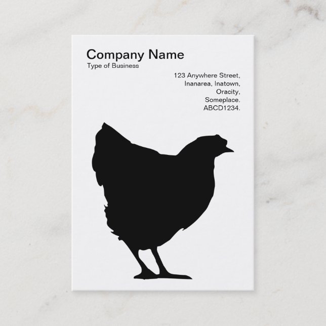 Black Hen Symbol - Schwarz auf Weiß Visitenkarte (Vorderseite)