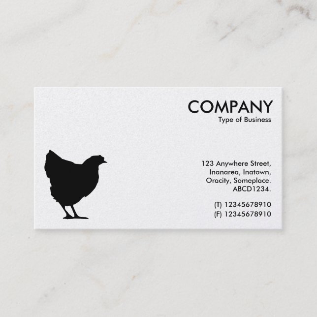 Black Hen Symbol - Weiß (Platinkarte) Visitenkarte (Vorderseite)