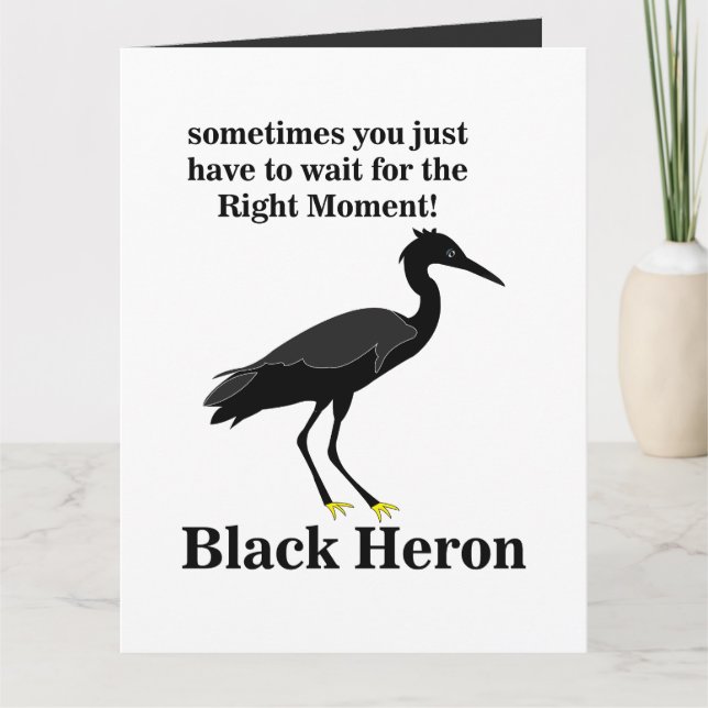 Black Heron Egret Bird Karte (Vorderseite)