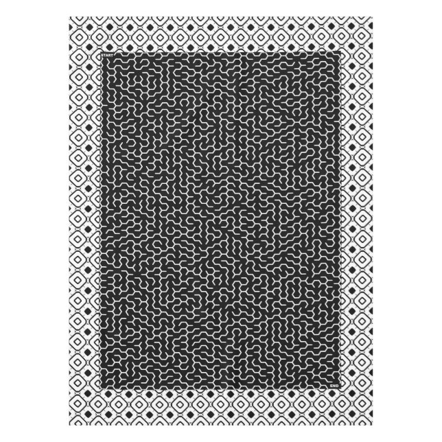 Black Hexagon Maze Tischdecke (Vorderseite)