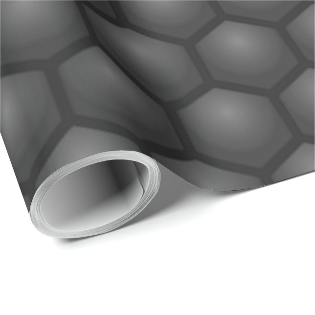 BLACK HEXAGON PATTERN GESCHENKPAPIER (Rolleneckpunkt)
