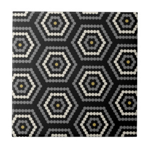 Black Hexagon Penny Hex Tile Pattern Fliese