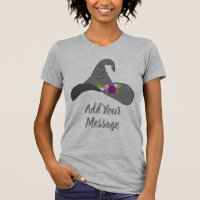 Black Hexe Hut mit Blume Benutzerdefinierte Meldun