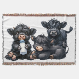 Black Highland Cow Reading A Book Decke