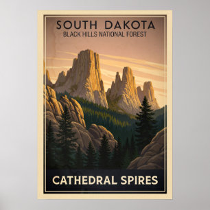 Black Hills National forest Cathedral Spires V01 Poster