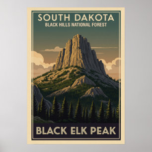 Black Hills Nationalwald Black Elk Peak V02 Poster