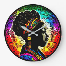 Black Histoire mois mignon mur femme horloge