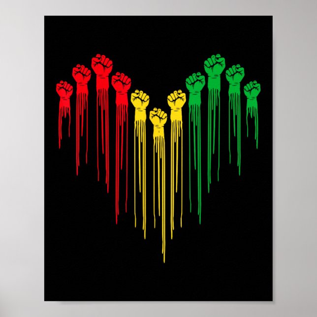 Black History African Herz Afro Black History Mon Poster (Vorne)