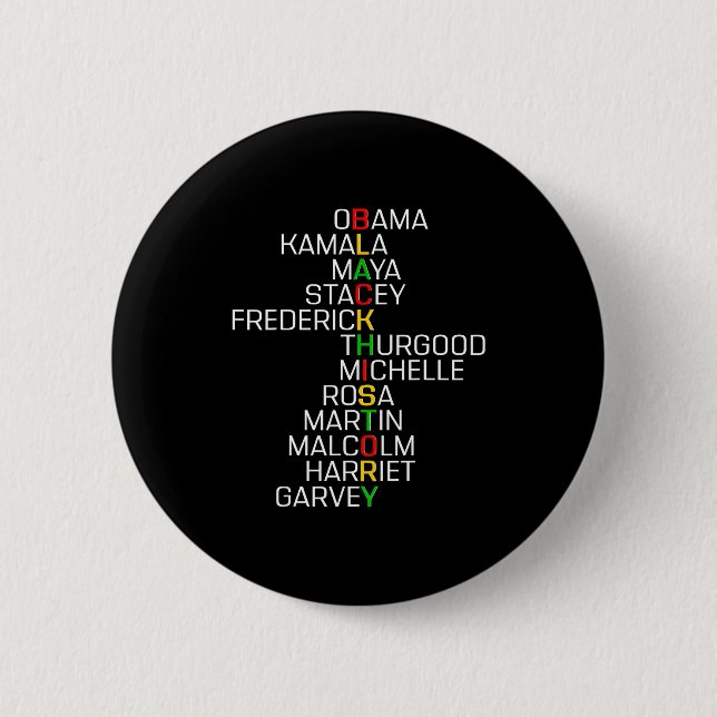 Black History Black Leaders Melanin African Men Wo Button (Vorderseite)