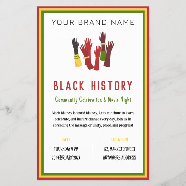 Black History Celebration Event United Business Flyer (Vorne)