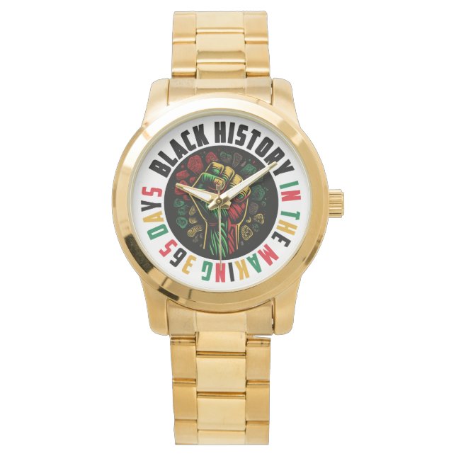 Black History Gold Männerbeobachtung Ehre für die  Armbanduhr (Vorderseite)