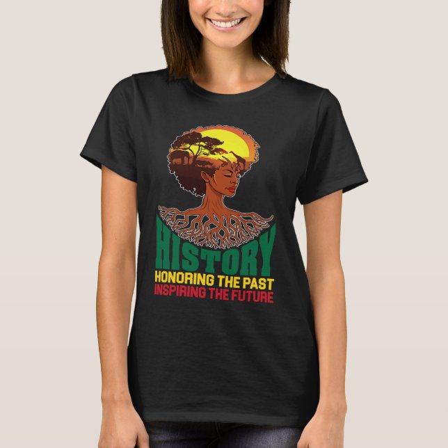 Black History Honoring Past Inspiring Future Melan T-Shirt (Vorderseite)