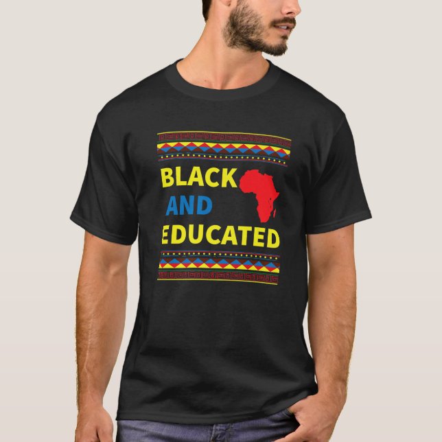 Black History Hoodie Black und Educated African Co T-Shirt (Vorderseite)