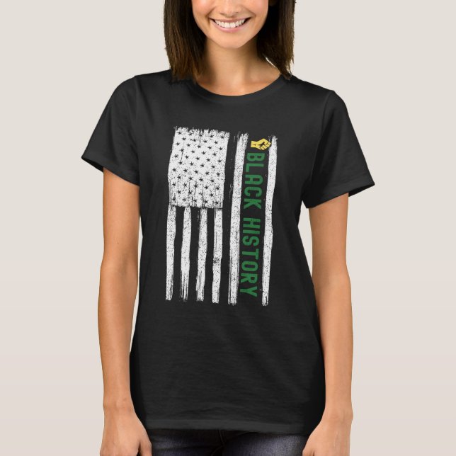 Black History In USA Flag Month African American T-Shirt (Vorderseite)