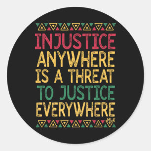 Black History Juneteente Justice Martin Luther Kin Runder Aufkleber