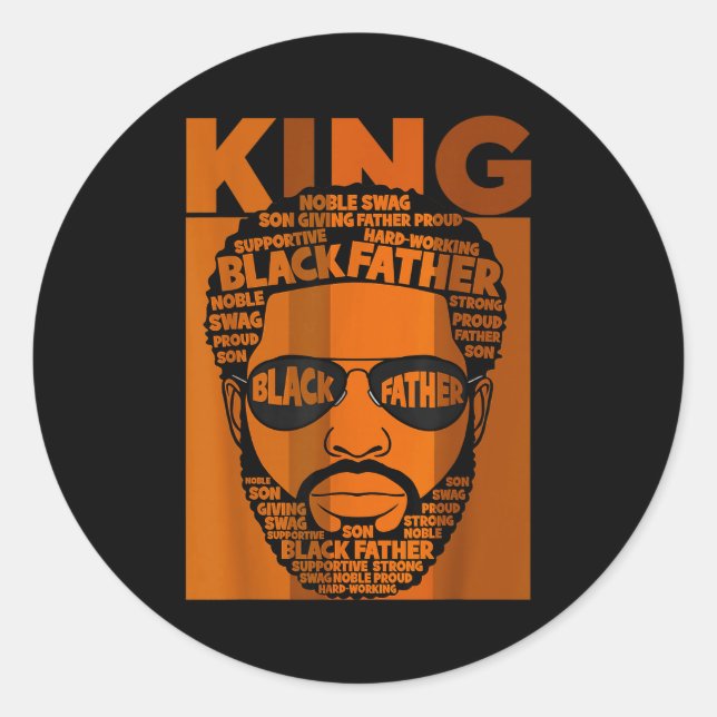Black History King Father Melanin African American Runder Aufkleber (Vorderseite)