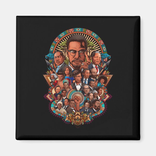 Black History Leaders Collage Inspirational Africa Magnet (Vorne)