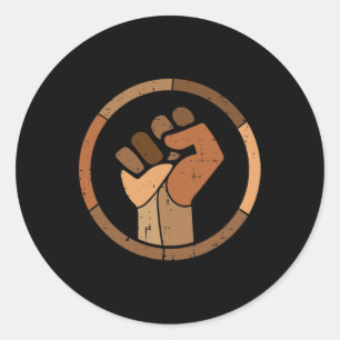 Black History Melanin Fist afrikanischer Priester  Runder Aufkleber