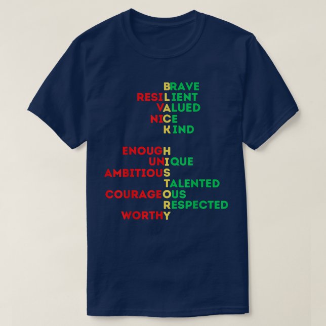Black History Melanin Inspirational Positive Motiv T-Shirt (Design vorne)