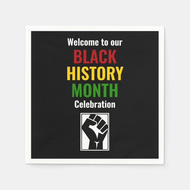 BLACK HISTORY MONAT Begrüßungsfeier Serviette (Vorderseite)