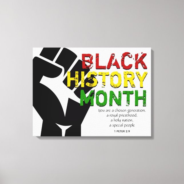 BLACK HISTORY MONAT Christliche Bibelschrift Leinwanddruck (Vorderseite)
